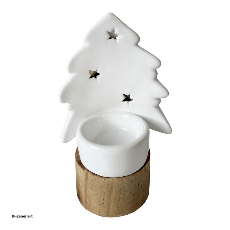 Produktbild: HTI-Living Teelichthalter Weihnachtsbaum Porzellan Teelichthalter Weihnachtsbaum Porzellan