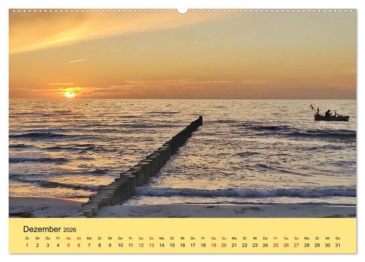 Produktbild: Ostsee von Heringsdorf bis Hiddensee (hochwertiger Premium Wandkalender 2026 DIN A2 quer), Kunstdruck in Hochglanz