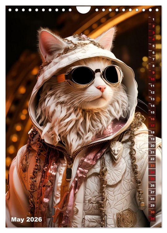 Produktbild: Stylish cats (Wall Calendar 2026 DIN A4 portrait), CALVENDO 12 Month Wall Calendar