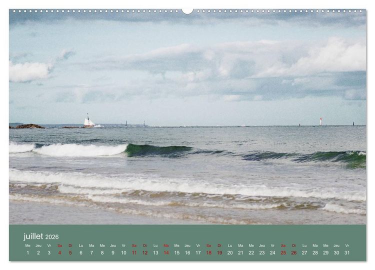 Produktbild: Sillonnez la plage (Calendrier mural 2026 DIN A2 vertical) calendrier de bureau