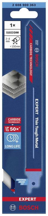 Produktbild: Bosch Accessories 2608900363 EXPERT &lsquo;Thin Tough Metal&rsquo; S 1022 EHM S&auml;bels&auml;geblatt, 1&nbsp;St&uuml;ck S&auml;geblatt-L&auml;nge 200 mm 1 St.