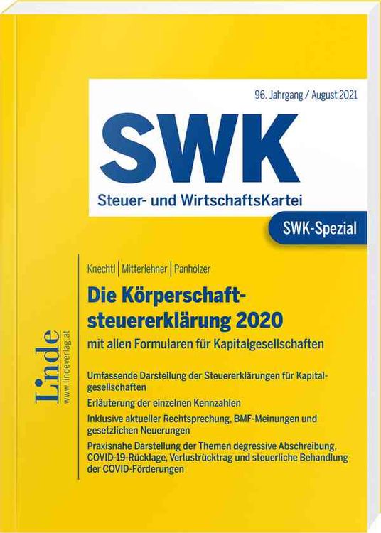 Bild vom Artikel SWK-Spezial Die Körperschaftsteuererklärung 2020 vom Autor Markus Knechtl