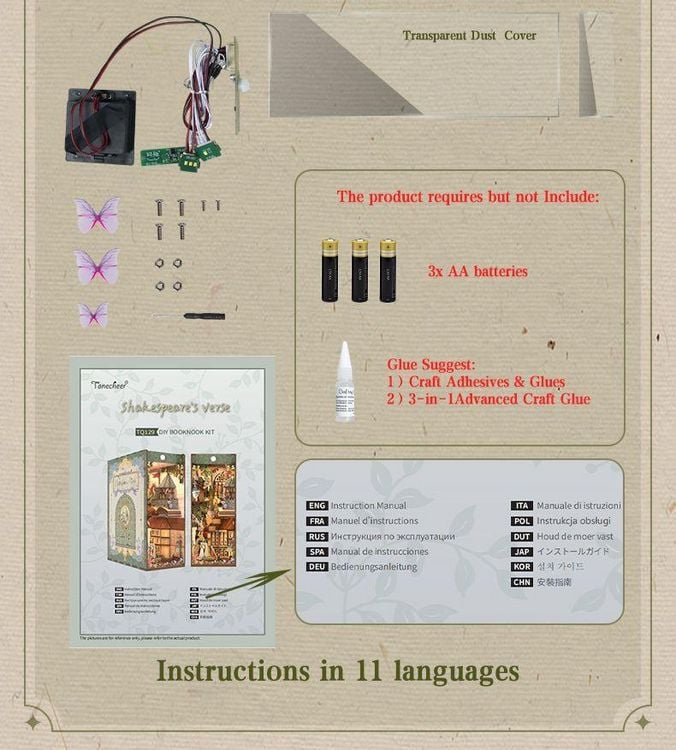 Produktbild: Book Nook DIY B&uuml;cherecke Shakespears Verse