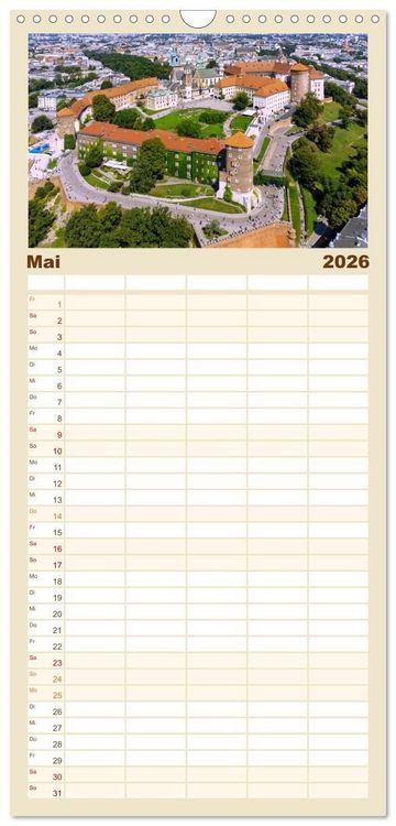 Produktbild: Familienplaner 2026 - Krakau. Ein Spaziergang durch Polens kulturelles Herz mit 5 Spalten (Wandkalender, 21 x 45 cm) CALVENDO