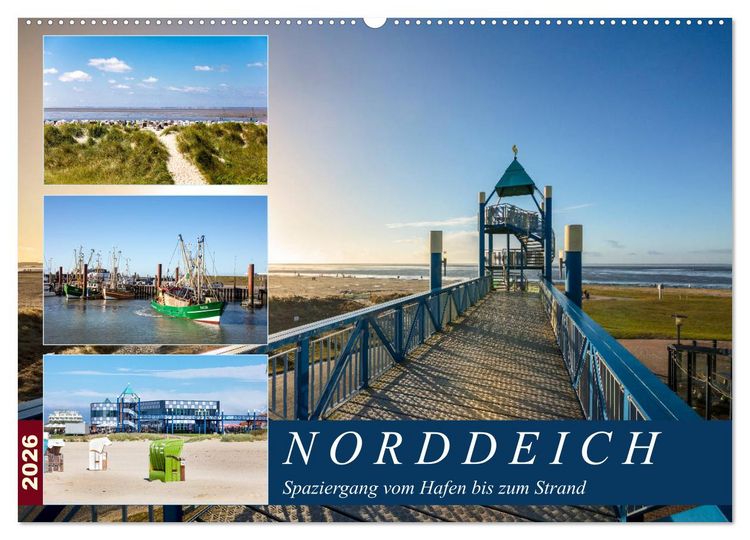 Produktbild: Norddeich Spaziergang vom Hafen bis zum Strand (Wandkalender 2026 DIN A2 quer), CALVENDO Monatskalender