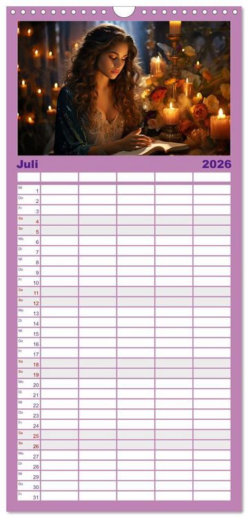 Produktbild: Familienplaner 2026 - Verzaubert von Magie und Romantik mit 5 Spalten (Wandkalender, 21 x 45 cm) CALVENDO