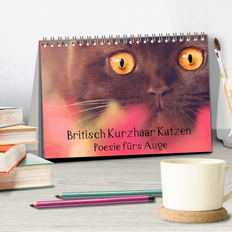 Produktbild: Britisch Kurzhaar Katzen - Poesie f&uuml;rs Auge (Tischkalender 2026 DIN A5 quer), CALVENDO Monatskalender