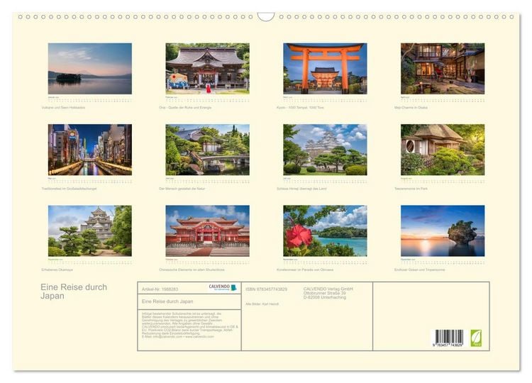 Produktbild: Eine Reise durch Japan (Wandkalender 2026 DIN A2 quer), CALVENDO Monatskalender