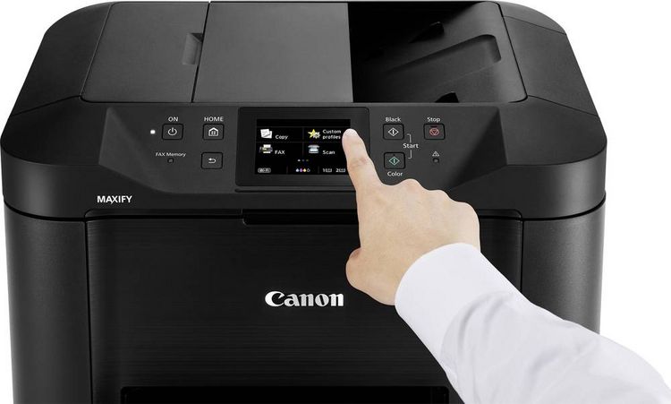 Produktbild: Canon Multifunktionsdrucker Tintenstrahl Farbe A4 Drucker, Scanner, Kopierer, Fax LAN, WLAN, Duplex, Duplex-ADF
