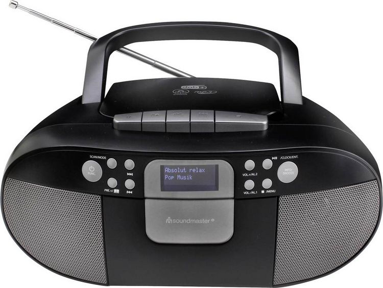 Produktbild: soundmaster SCD7800SW Kassettenradio DAB+, UKW AUX, CD, Kassette, USB Weckfunktion Schwarz