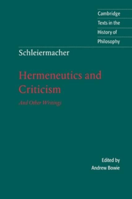 Produktbild: Schleiermacher: Hermeneutics and Criticism
