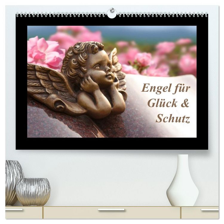 Produktbild: Engel f&uuml;r Gl&uuml;ck & Schutz (hochwertiger Premium Wandkalender 2026 DIN A2 quer), Kunstdruck in Hochglanz
