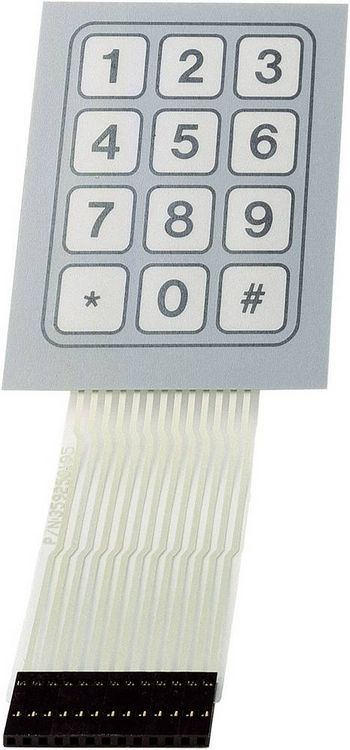 Produktbild: TRU Components SU709930 Folientastatur Tastenfeld Matrix 3 x 4 1St.