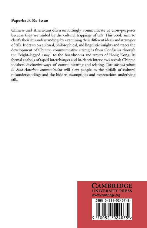 Produktbild: CrossTalk and Culture in Sino-American Communication