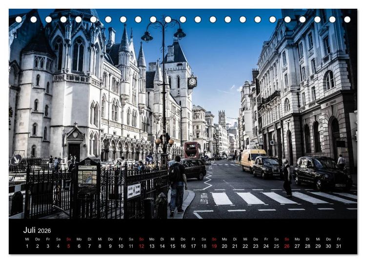 Produktbild: London - street view (CH-Version) (Tischkalender 2026 DIN A5 quer), CALVENDO Monatskalender