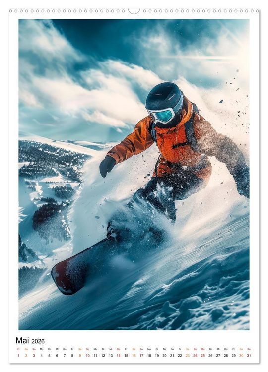 Produktbild: Snowboarden - coole Tage (Wandkalender 2026 DIN A2 hoch), CALVENDO Monatskalender