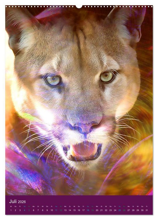 Produktbild: Raubkatzen - Artwork (hochwertiger Premium Wandkalender 2026 DIN A2 hoch), Kunstdruck in Hochglanz
