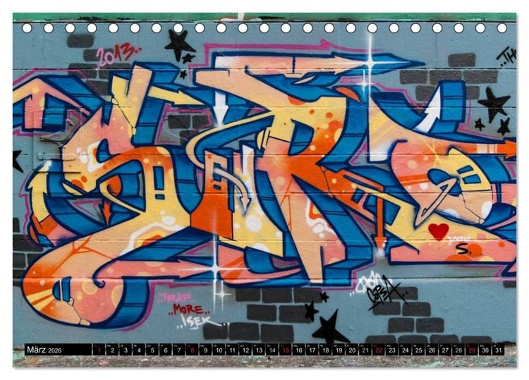 Produktbild: Streetart am Wiener Donaukanal (Tischkalender 2026 DIN A5 quer), CALVENDO Monatskalender