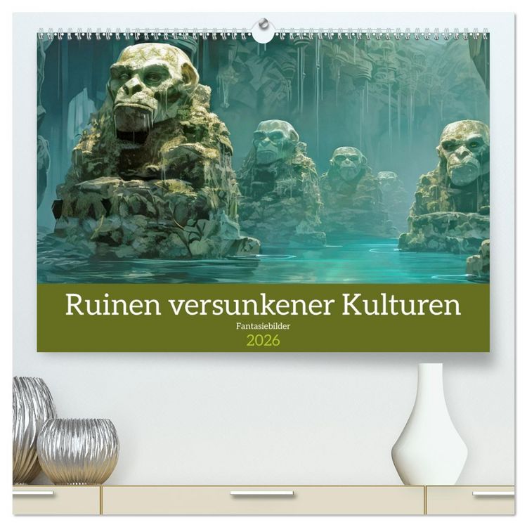 Produktbild: Ruinen versunkener Kulturen - Fantasiebilder (hochwertiger Premium Wandkalender 2026 DIN A2 quer), Kunstdruck in Hochglanz
