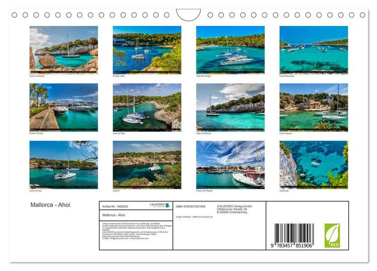 Produktbild: Mallorca - Ahoi (Wandkalender 2026 DIN A4 quer), CALVENDO Monatskalender