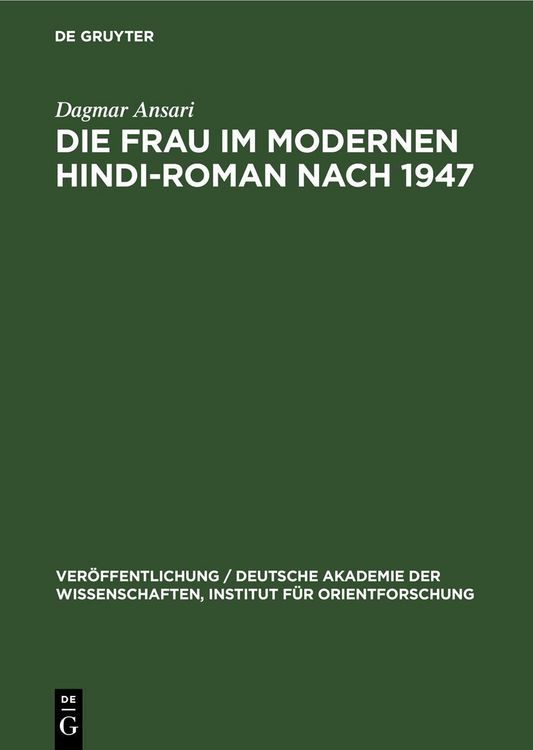 Produktbild: Die Frau im Modernen Hindi-Roman nach 1947