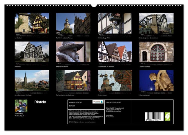 Produktbild: Rinteln (hochwertiger Premium Wandkalender 2026 DIN A2 quer), Kunstdruck in Hochglanz