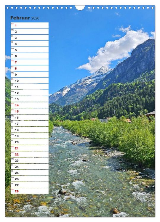 Produktbild: Schweizer Ansichten - Berge, Fl&uuml;sse und Seen in der Schweiz (Wandkalender 2026 DIN A3 hoch), CALVENDO Monatskalender