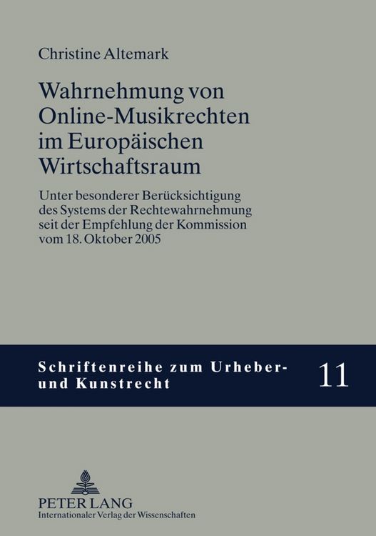 Produktbild: Wahrnehmung von Online-Musikrechten im Europ&auml;ischen Wirtschaftsraum
