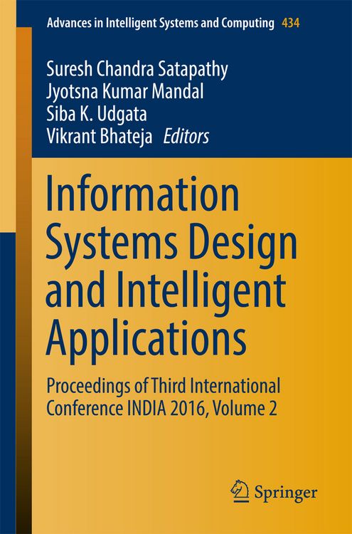 Produktbild: Information Systems Design and Intelligent Applications