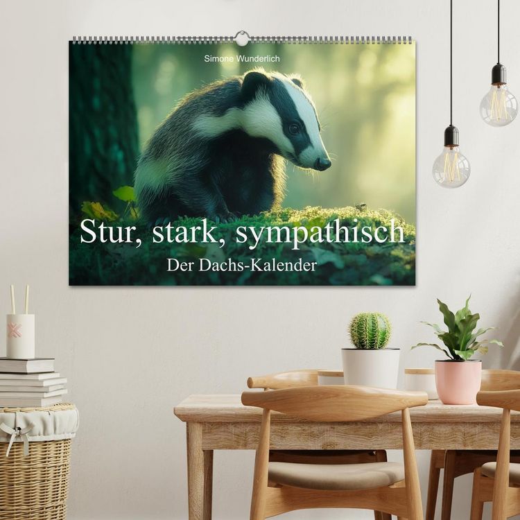 Produktbild: Stur, stark, sympathisch - Der Dachs - Kalender (Wandkalender 2026 DIN A2 quer), CALVENDO Monatskalender