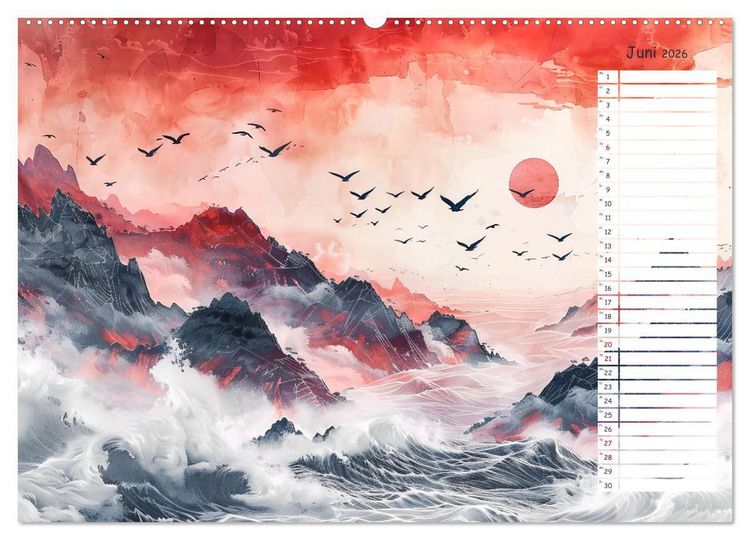 Produktbild: Chinas Harmonie - Terminplaner mit Landschaften und Symbolen (Wandkalender 2026 DIN A2 quer), CALVENDO Monatskalender