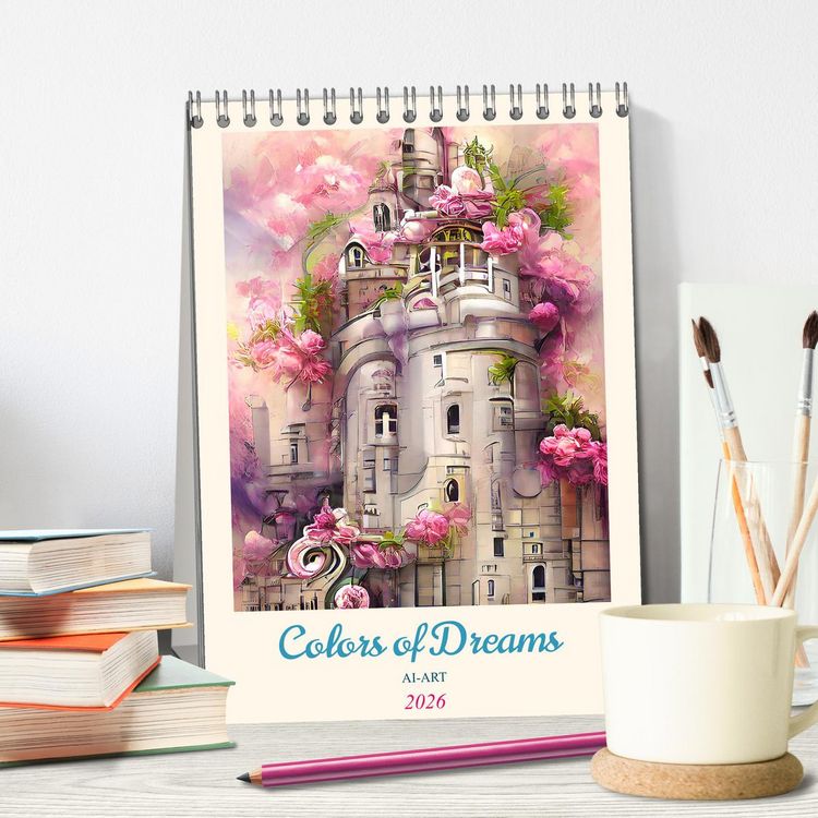 Produktbild: Colors of Dreams - AI-ART (Tischkalender 2026 DIN A5 hoch), CALVENDO Monatskalender