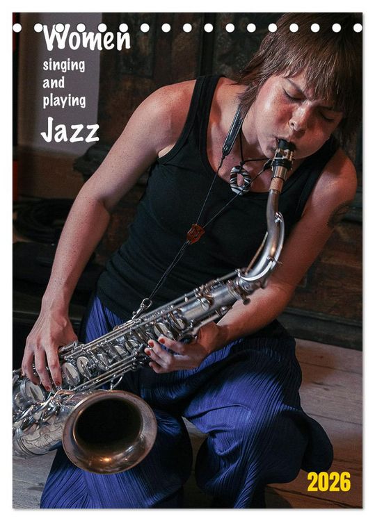 Produktbild: Women singing and playing Jazz (Tischkalender 2026 DIN A5 hoch), CALVENDO Monatskalender