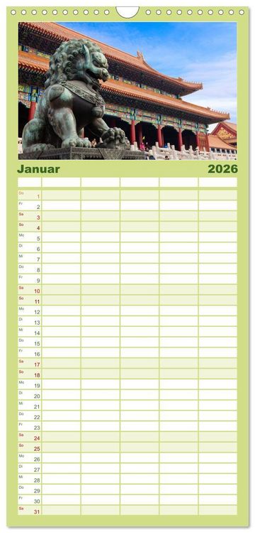 Produktbild: Familienplaner 2026 - Peking - Die faszinierende Hauptstadt Chinas. mit 5 Spalten (Wandkalender, 21 x 45 cm) CALVENDO