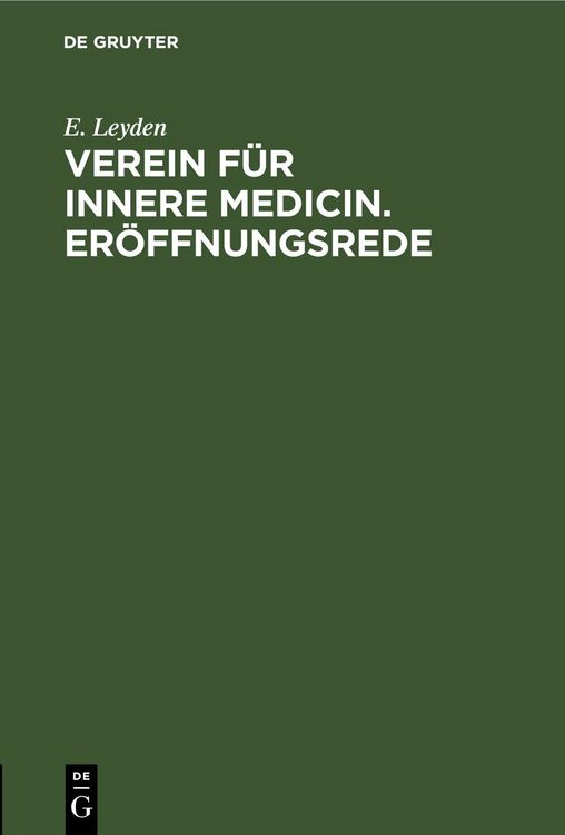 Produktbild: Verein f&uuml;r innere Medicin. Er&ouml;ffnungsrede