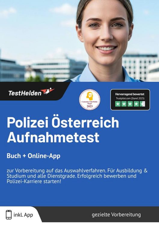 Produktbild: Polizei &Ouml;sterreich Aufnahmetest: Buch + Online-App - zur Vorbereitung auf das Au
