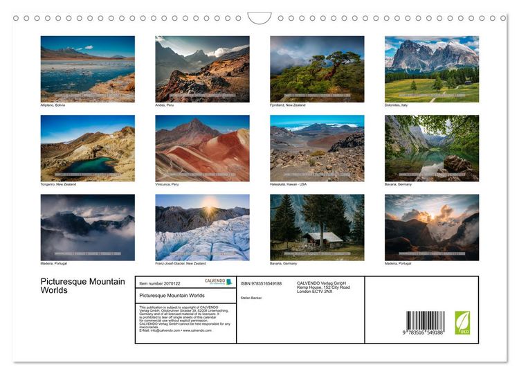 Produktbild: Picturesque Mountain Worlds (Wall Calendar 2026 DIN A3 landscape), CALVENDO 12 Month Wall Calendar