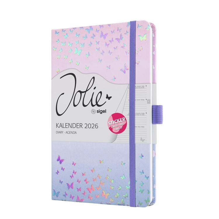Produktbild: SIGEL J6347 Wochenkalender Jolie 2026, ca. A5, violett, rosa