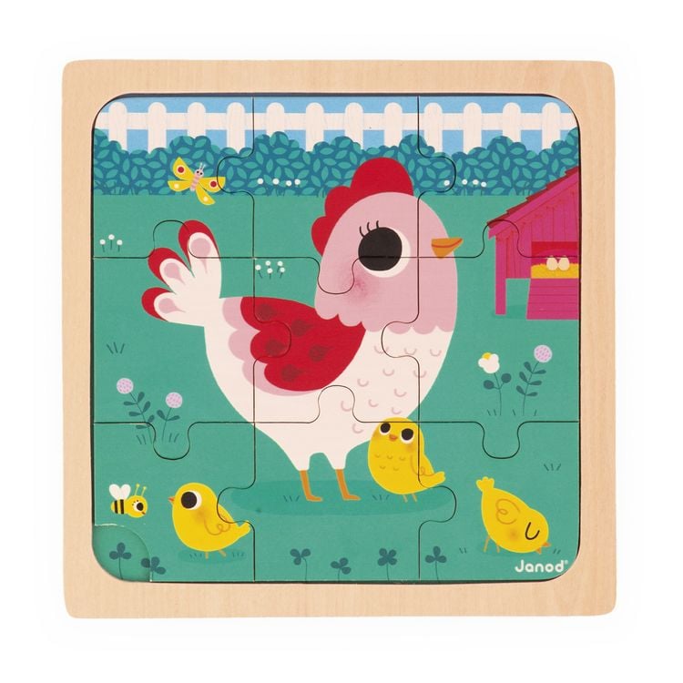 Produktbild: Henriette, das Huhn: 9-teiliges Holzpuzzle f&uuml;r kleine H&auml;nde