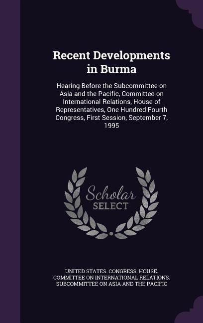 Produktbild: Recent Developments in Burma