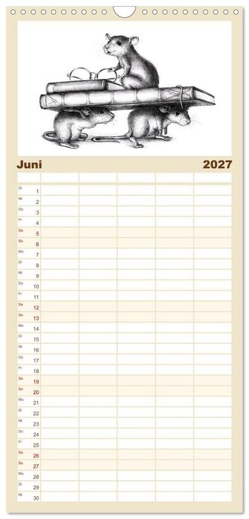 Produktbild: Familienplaner 2027 - owls & friends 2027 mit 5 Spalten (Wandkalender, 21 x 45 cm) CALVENDO