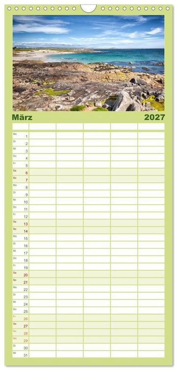 Produktbild: Familienplaner 2027 - Irland - Zauberhafte Augenblicke mit 5 Spalten (Wandkalender, 21 x 45 cm) CALVENDO