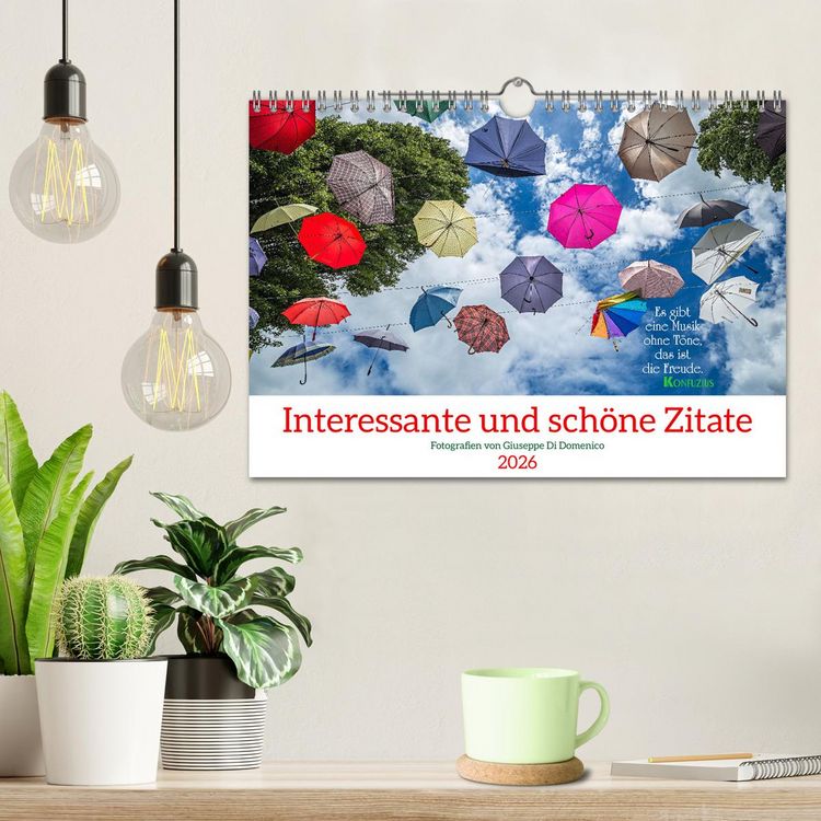Produktbild: Interessante und sch&ouml;ne Zitate (Wandkalender 2026 DIN A4 quer), CALVENDO Monatskalender