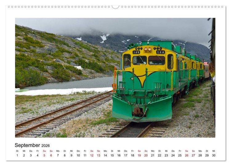 Produktbild: Destination SKAGWAY - Eine legend&auml;re Eisenbahnfahrt in Alaska (Wandkalender 2026 DIN A2 quer), CALVENDO Monatskalender