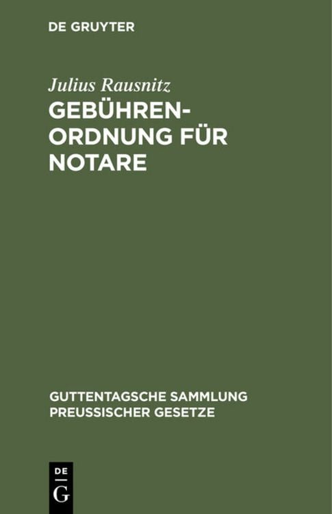 Produktbild: Geb&uuml;hrenordnung f&uuml;r Notare