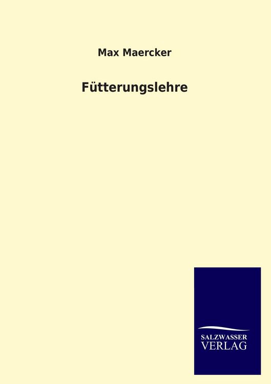 Produktbild: F&uuml;tterungslehre