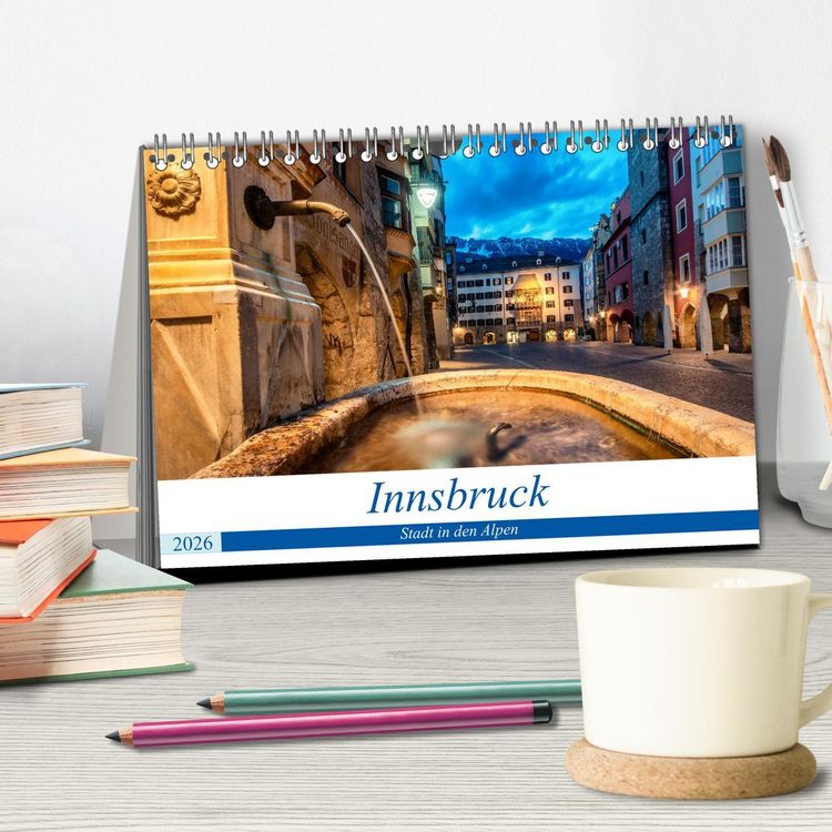 Produktbild: Innsbruck - Stadt in den Alpen (Tischkalender 2026 DIN A5 quer), CALVENDO Monatskalender