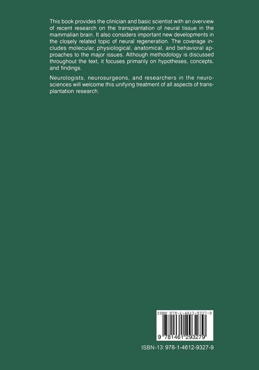 Produktbild: Neural Transplantation and Regeneration