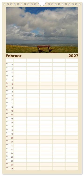 Produktbild: Familienplaner 2027 - Helgoland und die D&uuml;ne mit 5 Spalten (Wandkalender, 21 x 45 cm) CALVENDO