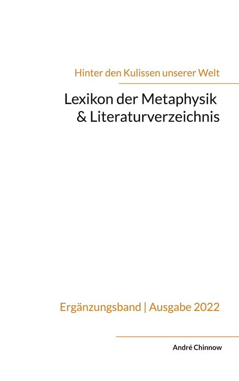 Produktbild: Lexikon der Metaphysik & Literaturverzeichnis